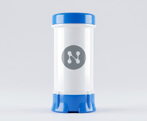 Envase clínico de Narma, diseñado para contener fórmulas magistrales de hormonas bioidénticas.